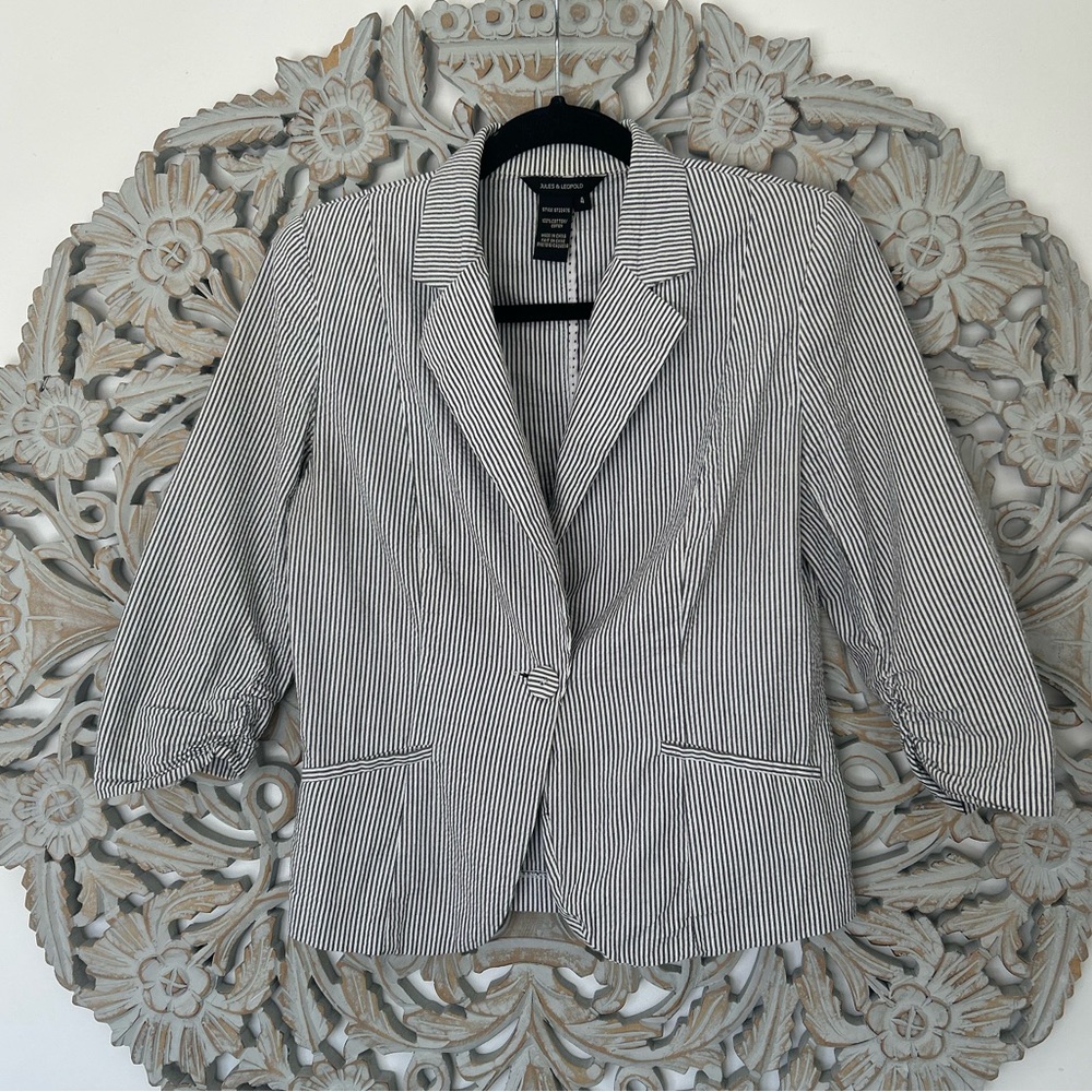 Jules & Leopold stripped Cotton blazer size 4